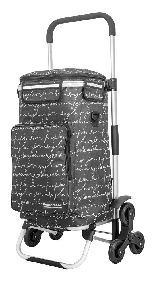Rubberneck shopping trolley - Foldable - Cooler compartment - Adjustable handle - Black