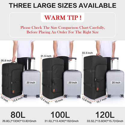 Vogsnow Travel Bag Large Foldable 100L, Weekender Overnight Bag Duffel Waterproof Sports Bag with Shoe Compartment for Men and Women