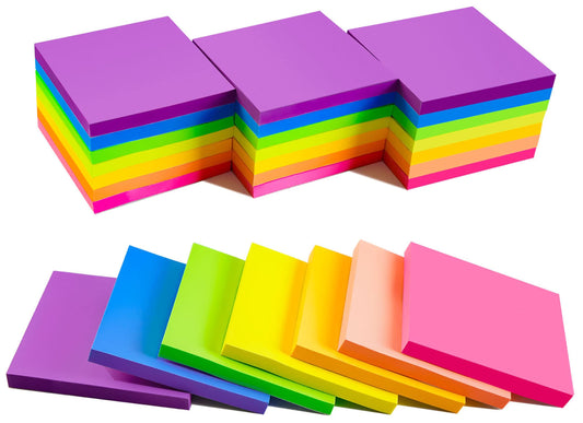 28 pack colorful sticky notes, self-adhesive sticky notes 76 x 76 mm, bright sticky notes colorful square sticky notes for office home school meeting, 72 sheets/block.