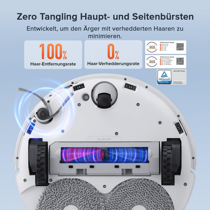 roborock Qrevo Curv S5X robotic vacuum cleaner with mopping function, emptying station, Dual Anti-Tangle-System, 18,500 Pa suction power, 75°C hot water mopping, Intelligent dirt detection, All-in-One Dock (White)