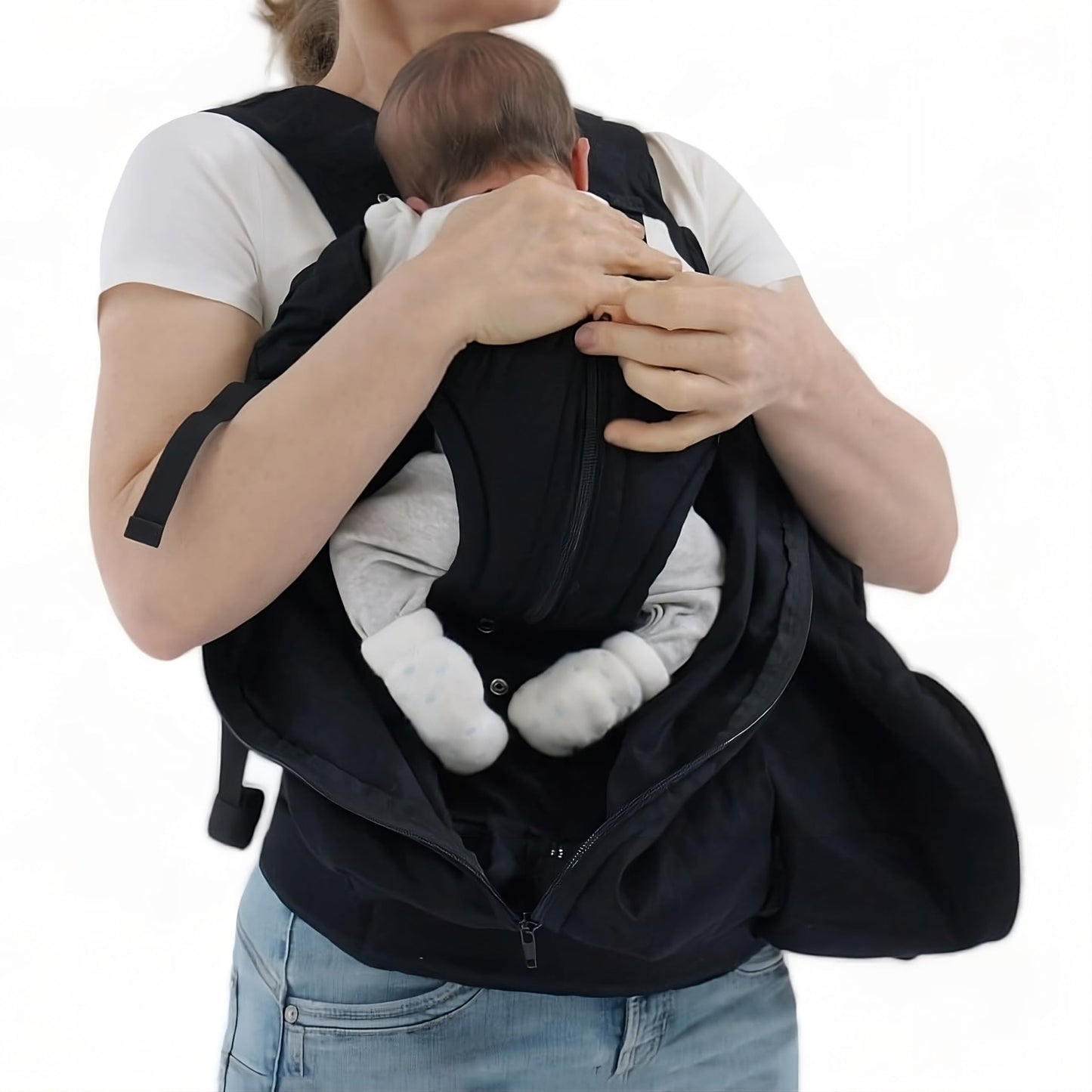 Weego TWIN - The original baby carrier for twins right after birth (from 1,800 grams) - easy to use, ergonomic, OEKO-TEX 100 - Model "Simply Black"