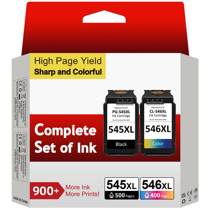 Ink cartridges 545 546 XL, Compatible with Original Canon Ink Cartridges 545 546 XL Multipack, PG-545/CL-546XL for Pixma TS3400 TS3100 TS3150 TS3300 TS3350 TS3450 TR4500 TR4551 MG2500 MG2550s MX495