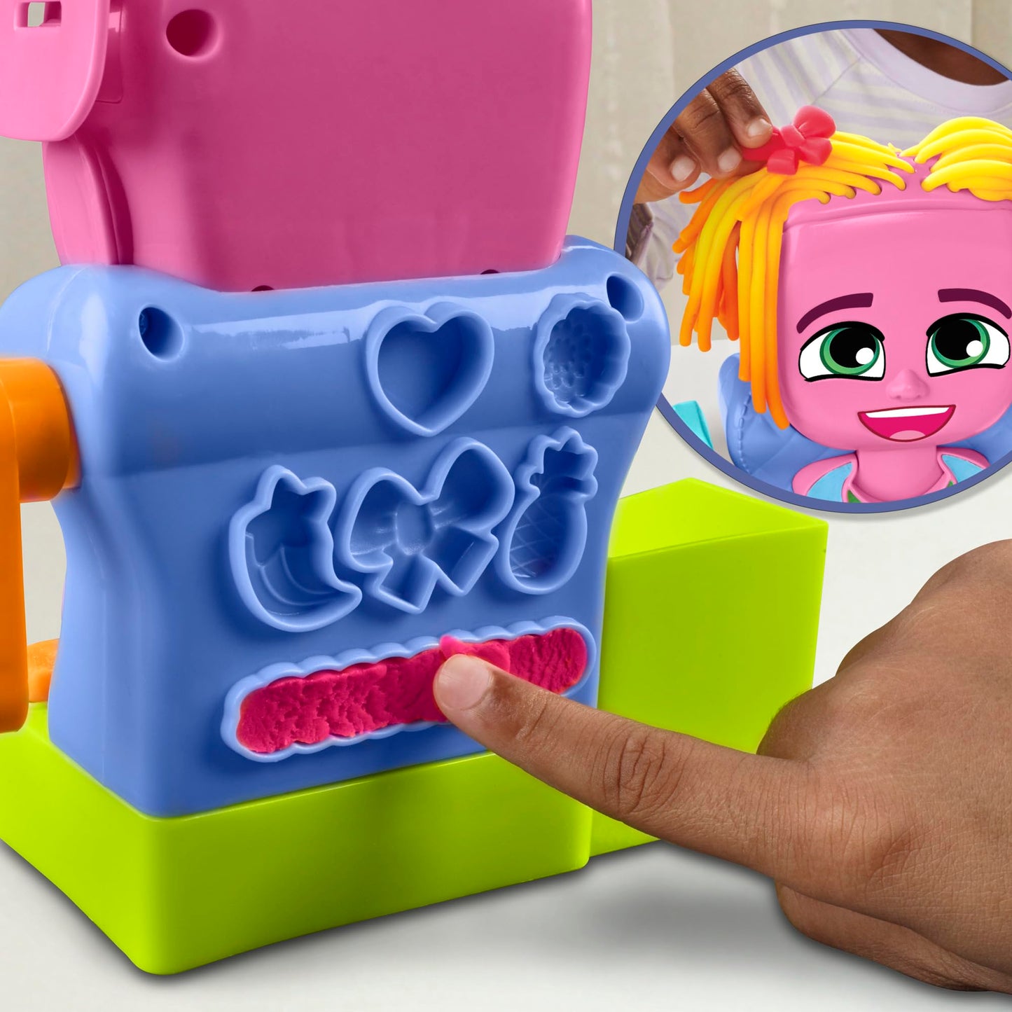 Play-Doh Crazy Cuts Hair Salon Playset with 6 Cans, pretend play toy, creative toy for girls and boys ages 3 and up.