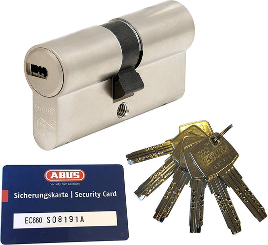 ABUS EC660 double profile cylinder length (a/b) 30/80mm (c=110mm) with 6 keys, with security card