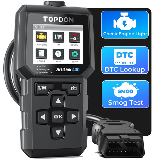 TOPDON OBD2 diagnostic tool, AL400 car code reader OBD-II diagnostic tools with 10 OBD2 functions for all vehicles compatible with OBDII EOBD CAN protocol, PC update, AL400