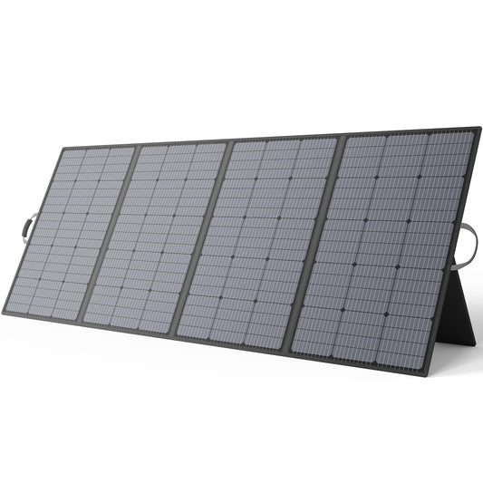 MHPOWOS 400W Portable Solar Panel, Foldable Solar Module Kit complete with an adjustable kickstand, Waterproof IP67 for outdoor camping, portable power station, RV, garden, balcony.