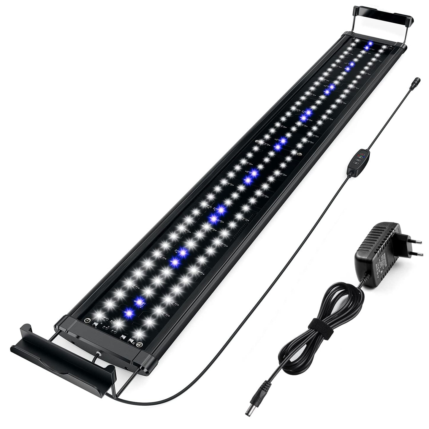 Honpal Aquarium Lighting LED Aquarium Lighting 90cm-120cm 18W Blue Aquarium Lamp with Timer for Freshwater Aquariums 3 Mode Dimming 24/7 Lighting Cycle