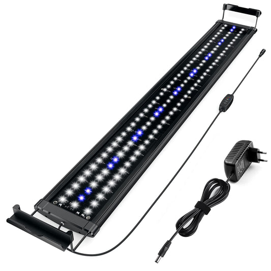 Honpal Aquarium Lighting LED Aquarium Lighting 90cm-120cm 18W Blue Aquarium Lamp with Timer for Freshwater Aquariums 3 Mode Dimming 24/7 Lighting Cycle