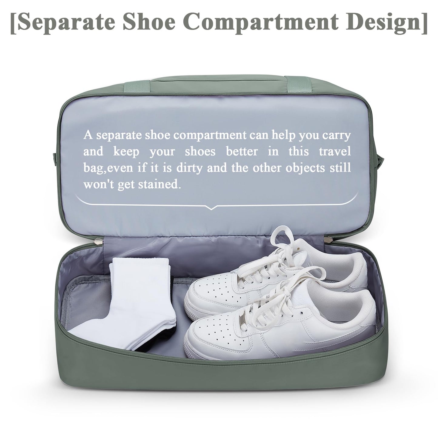 Women's Travel Bag Easyjet Hand Luggage Bag Sports Bag Weekender Bag Waterproof Swim Bag Travel Bag Duffle Bag Fitness Bag Training Bag Hospital Bag with Shoe Compartment, A2-Green