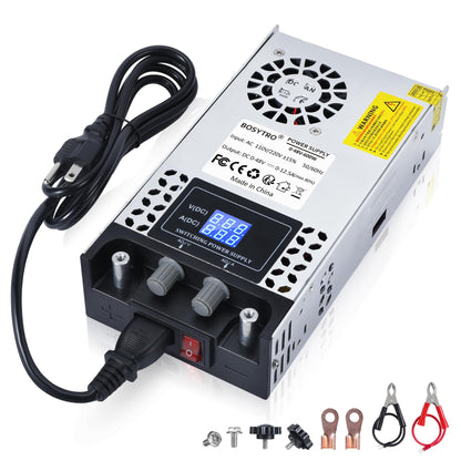 BOSYTRO Adjustable Power Supply 0-48V 0-12.5A 600W Switching Power Supply Transformer Power Supply 230v to 48v SMPS for LED strips, CCTV, 3D printers, radio, camera, lab power supply.