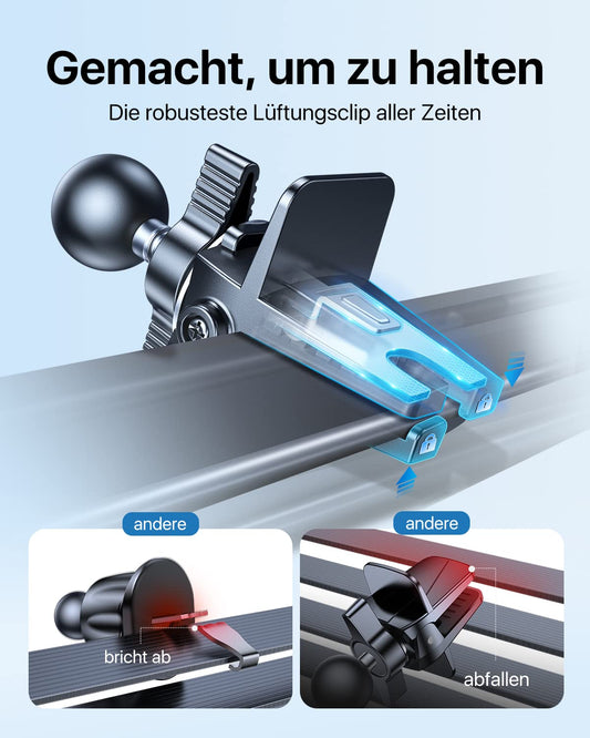 Andobil car phone holder vent [2025 newest vent clip] car phone mount [100% secure grip] 360° rotatable car mount accessory for iPhone 17 Pro Max Air 16 15 14 13 12 Galaxy S25 Ultra