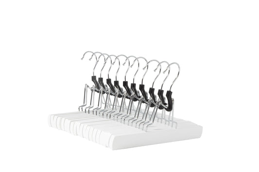Amazon Basics Wooden Pants Hangers, 10-Pack, White