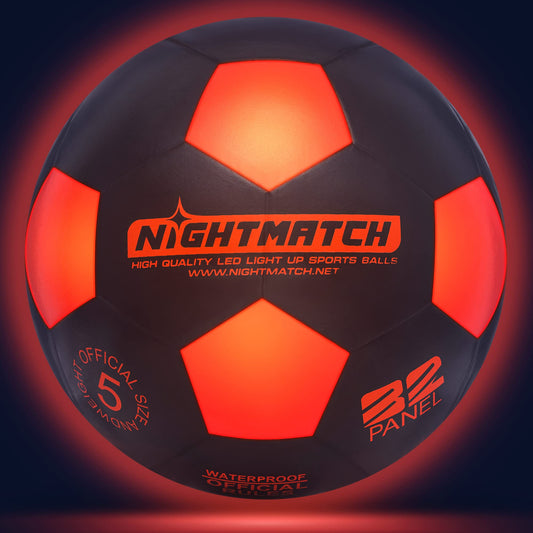 NightMatch LED Light-Up Soccer Ball | Official Size 5 | Waterproof | Glows in the Dark | Soccer Ball for Kids & Adults | Light-Up Soccer Ball | For Indoor & Outdoor Use