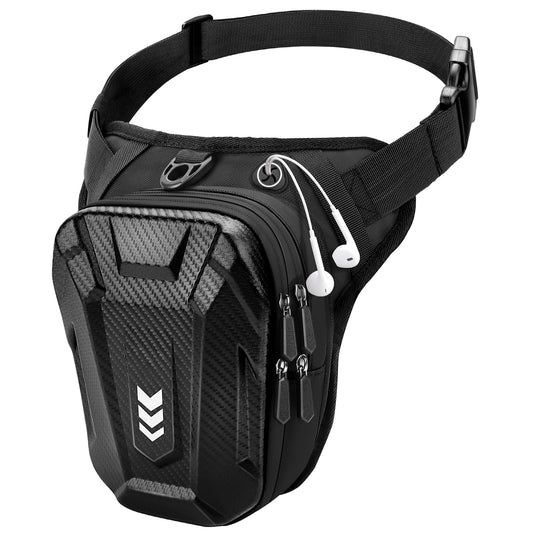 Rolgno Thigh Bag Motorcycle, Waist Bag Fanny Pack Men Women, [Expanded Storage] Thigh Pouch, Reflective Strips & Adjustable Leg Strap Backpacks Bags for Cycling Hiking