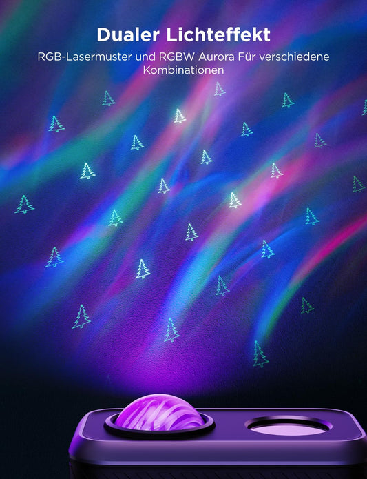 Govee Outdoor Laser Projector, Aurora Northern Lights Projector, 16 RGB modes, Tri-color Sports Laser, RGBW Aurora Lamp, 50+ festive and everyday scene modes, works with Alexa, Google Assistant.