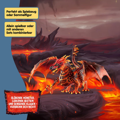 SCHLEICH ELDRADOR Creatures | Lava Dragon 70138 | ELDRADOR monster figure with moving jaw and wings | great gift for girls and boys | for ages 7 and up | 20 x 14 x 15 cm