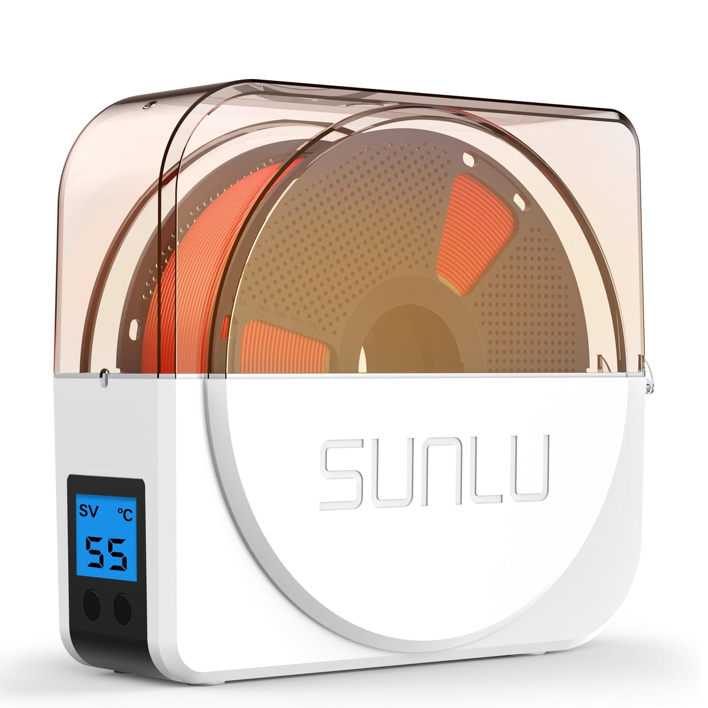 SUNLU 3D Printer Filament Dryer S1 Plus, Built-in Circulating Fan, 3D Filament Dryer for PLA/PETG/TPU and other filaments, 3D Filament Drying Box for 1.75mm/2.85mm/3.00mm. (White)