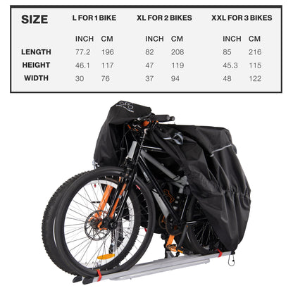 TeamObsidian bike shed weatherproof - bike cover waterproof - 300D bike garage outdoor - 1 to 3 bikes - bike tarp bike cover - bike protection cover on the go