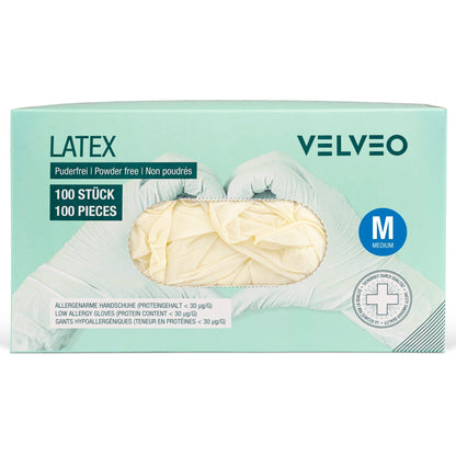 1,000 pieces of latex examination gloves, size selectable: S, M, L, XL Disposable gloves 10 boxes of 100 pieces each size M