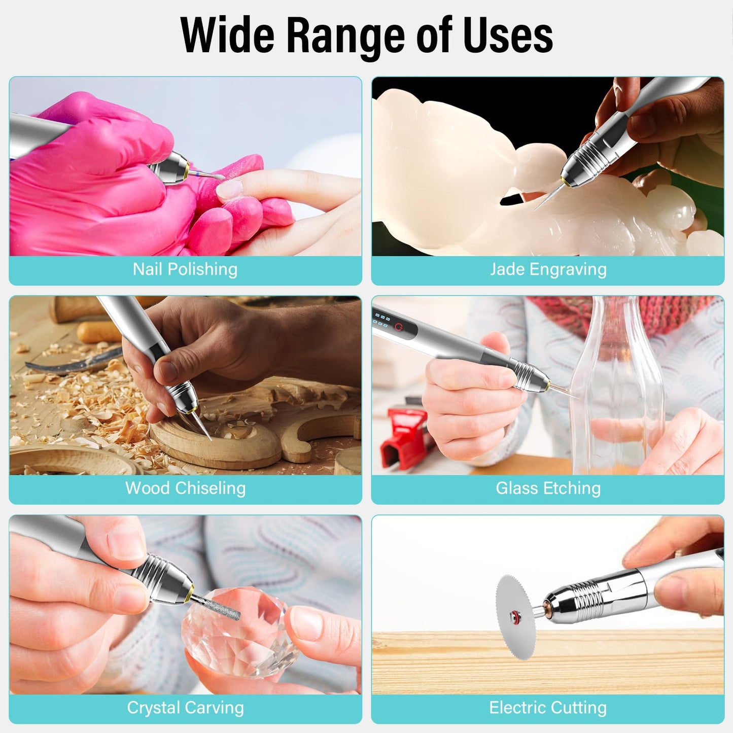 Electric Engraving Pen, Multifunctional Wood Engraving Tool, Rechargeable USB Battery Portable Engraving Pen, Etching Tool for DIY Jewelry, Wood, Glass, Metal
