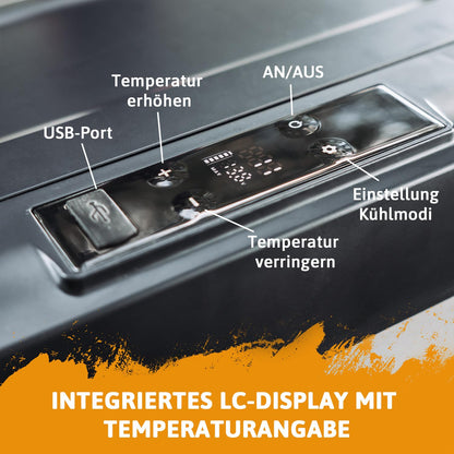 CROSS TOOLS electric compressor cooler box 37L -20°C, for camping & car, portable freezer box, fridge with app, 230V/12V/24V, ideal for boats & vans, 65x37.5x42.7cm, ICEBOX 40, 68061