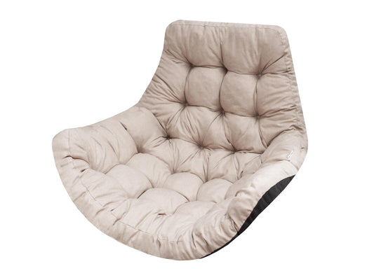 PillowPrim Hanging Chair Cushion, Cushion for Poly Rattan/Rattan Hanging Swing, Pad, Hanging Basket, Swing Basket, Swing Cushion Back Cushion in Beige color.
