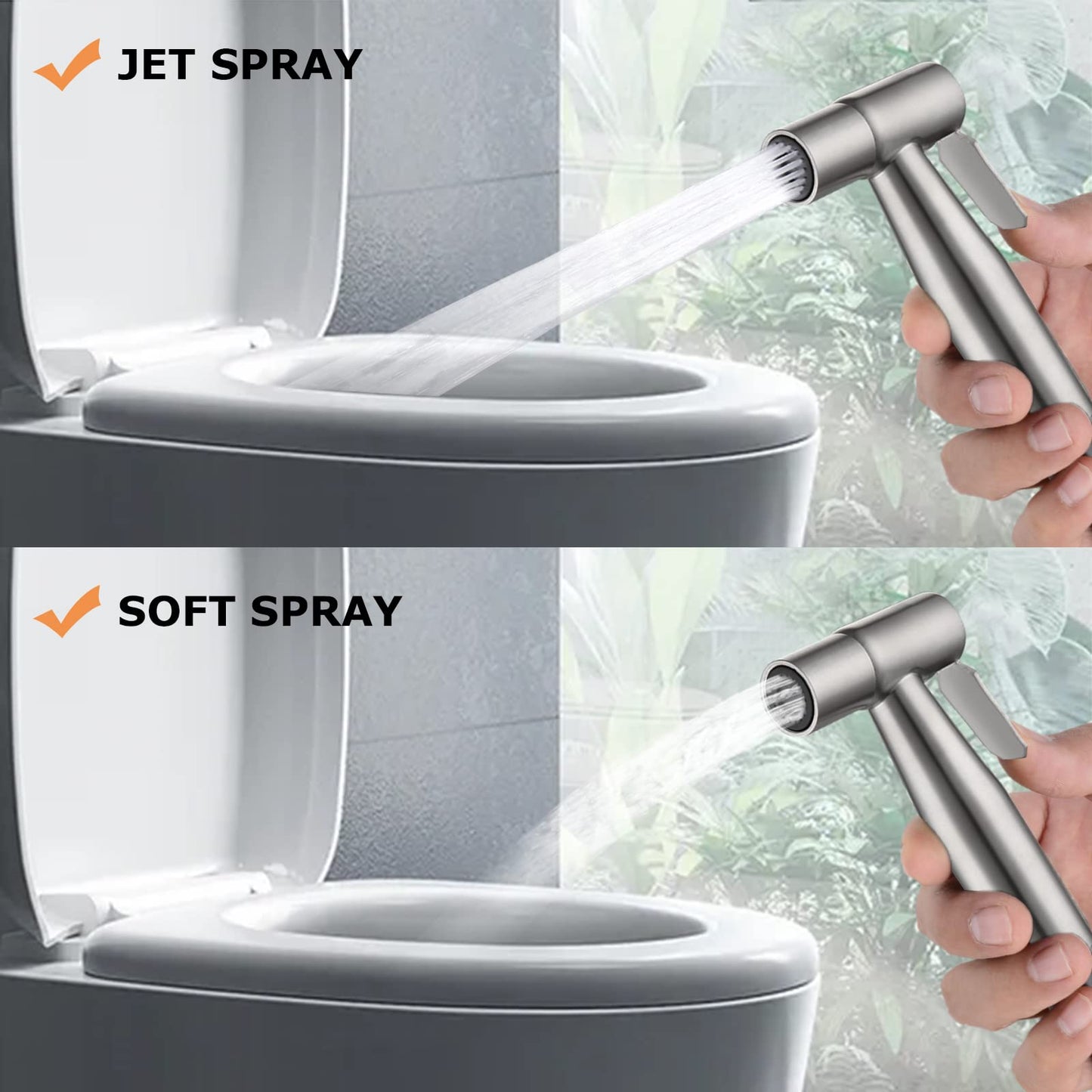 [DELETE] Bidet wall spray kit for toilet, hand sprayer WC attachment stainless steel for pet bath/personal hygiene/bathroom (silver)
