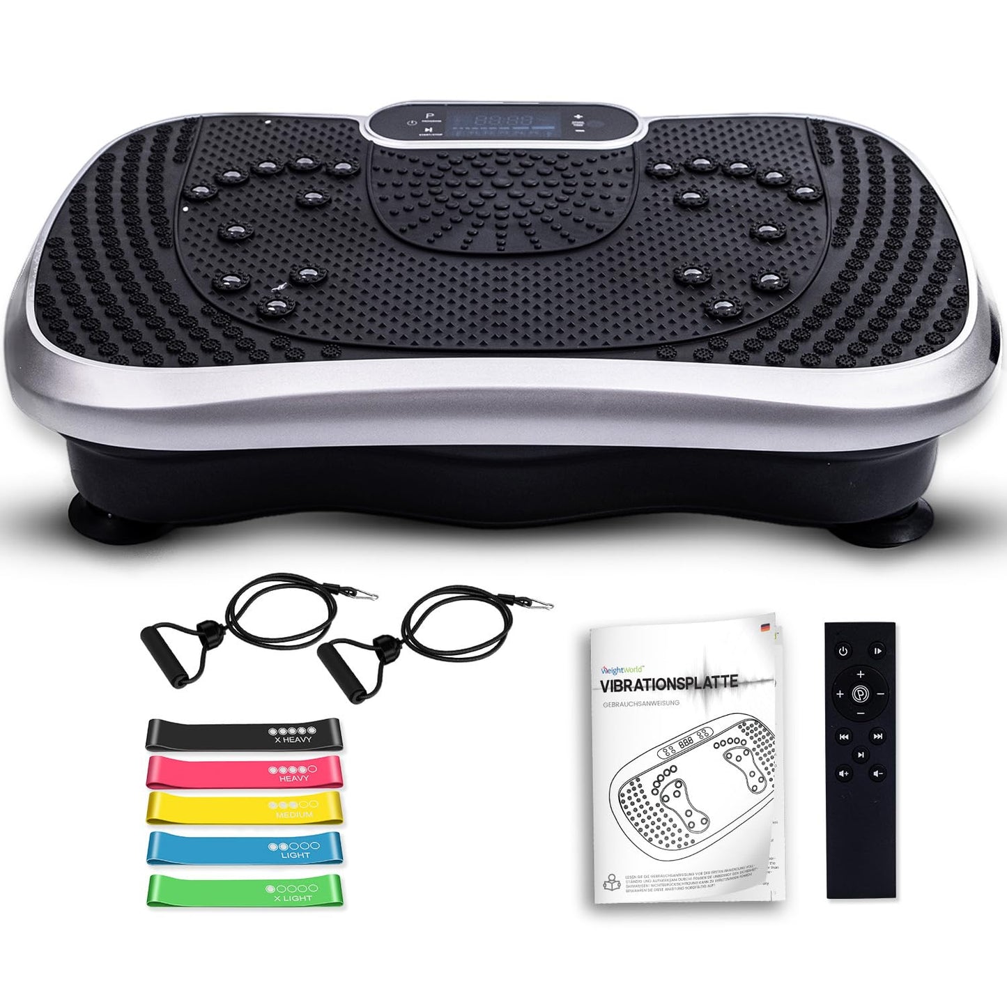 Vibration plate - 99 intensity levels - 5 training programs - Fitness equipment for home - Massage and sports device with Bluetooth for home workout - WeightWorld