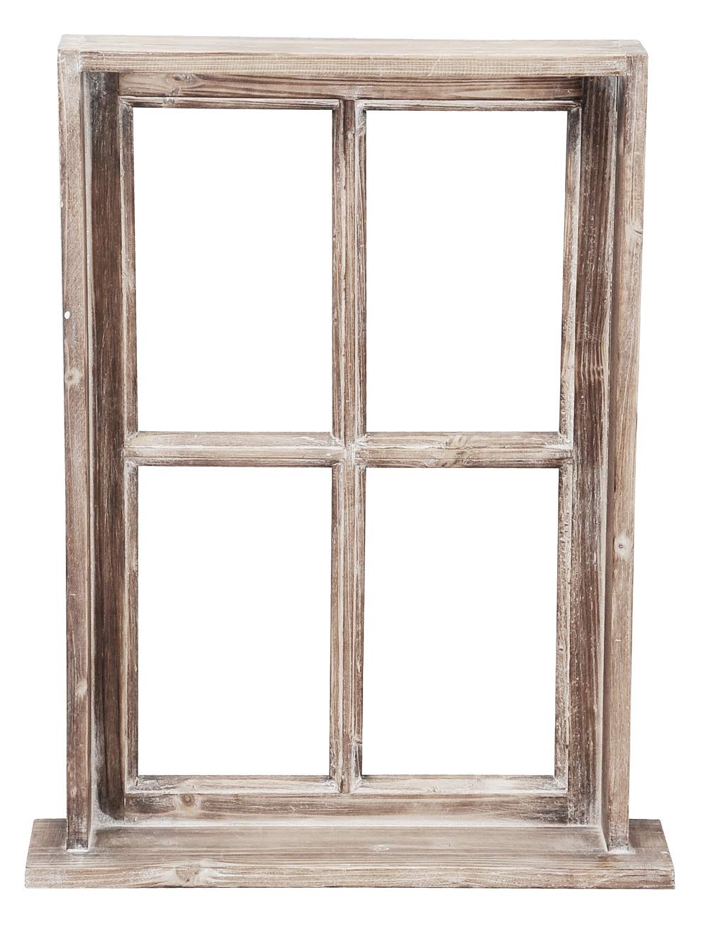 Posiwio decorative window window frame with frame and shelf wood in country style brown shabby