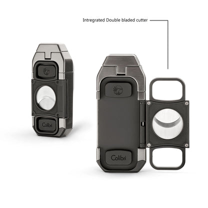 Colibri Boss Triple Jet Flame Lighter | Integrated Cigar Cutter | Lighter for Cigars | Elegant Gift Box | Two-Year Warranty | Butane Not Included