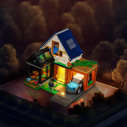 LED light set for Lego Family House and Electric Car 60398 (no Lego), decoration lighting kit for Lego 60398 City Family House with Electric Car creative toy