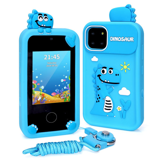 Gifts for Young Girls 6 7 8 9 Kids Phone: Boy Toy 6-10 Years Kids Smartphone 7 8 9 10 Years for Girls Children's Toy Gift Boy 10 11 12 Years Blue Smartphone for Kids