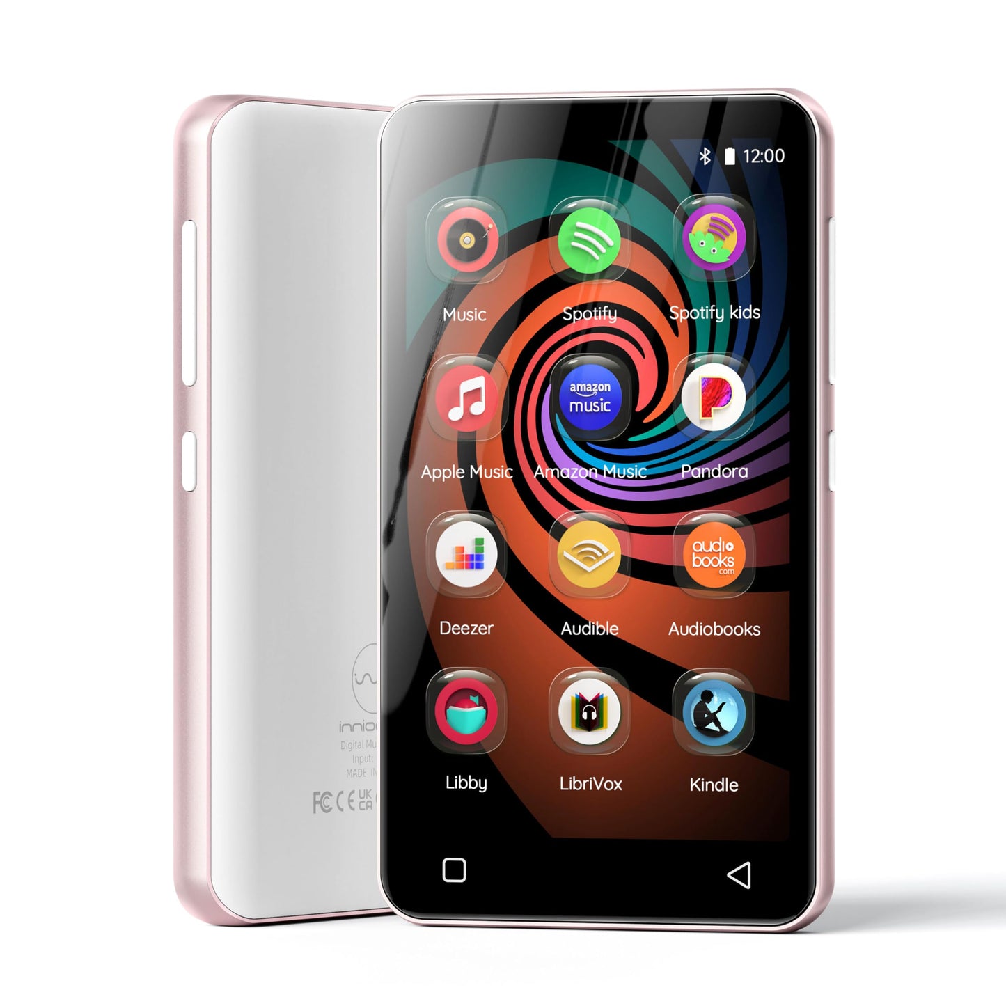 160G Spotify MP3 player with Bluetooth, Innioasis Mp4 player featuring Audible, Deezer, Hi-Fi 4-inch touchscreen music player with Wi-Fi (Pink)