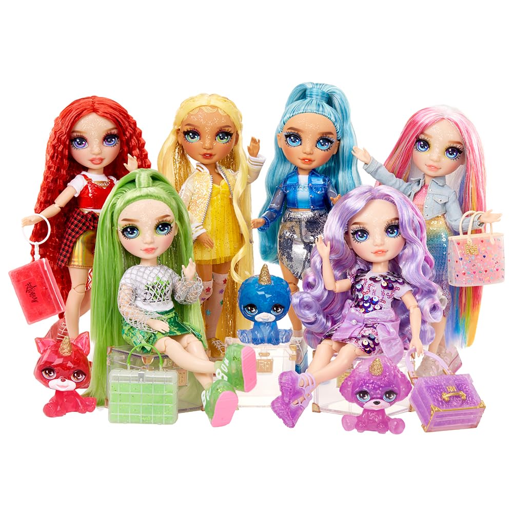 Rainbow High fashion doll with slime & pet - Ruby (Red) - 28 cm Shimmering doll with glitter slime, Magical pet, and fashion accessories - Children's toy - Perfect for ages 4-12.