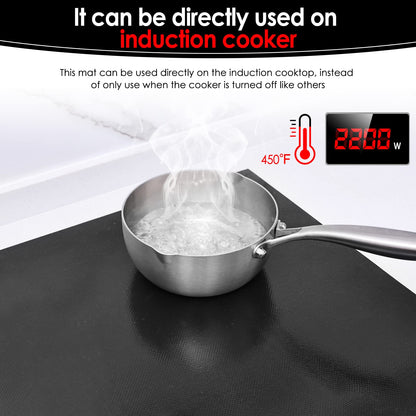 KitchenRaku 61x53cm induction protection mat, silicone induction hob protection mat (magnetic) hob scratch protection for induction cooker, multifunctional silicone mats