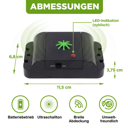 ISOTRONIC mobile dog and cat repellent with ultrasound | for barn, garden, car, and garage | high-pitched tones, variable frequency to prevent habituation - 3 pieces