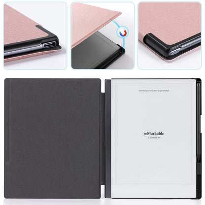 CoBak case for Remarkable 2 - Lightweight and durable book spine case with protective folio cover and integrated pen holder - for Remarkable 2 Paper Tablet 2020 10.3 inch Released (Rose Gold)