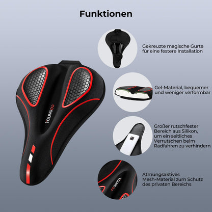 YOUNGDO Bike Saddle Cover, Ergonomic Gel Seat Cover, Bicycle Seat Padding, Soft and Comfortable, with Rain Cover, for Men & Women