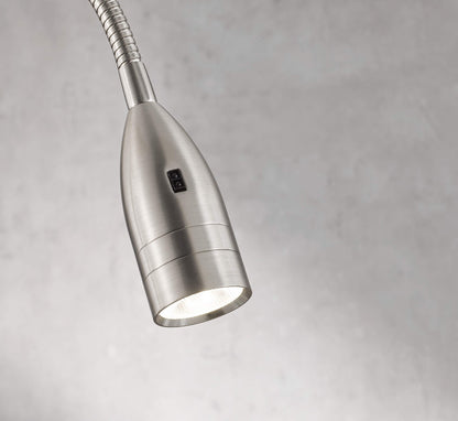 Fischer & Honsel | Bedside lamp Flex, Sten | dimmable with gesture control | 1x LED 5 Watt, 3000 Kelvin, 420 Lumens | Energy Efficiency Class: G | 30702, Silver