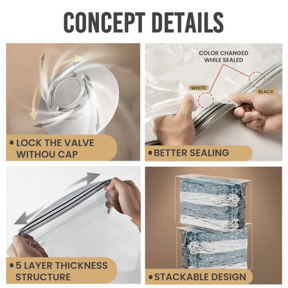 TAILI Cube Vacuum Storage Bags for Clothes, Jumbo 10 Pack (80x100x38 cm), Extra Large Storage Vacuum for Comforters, Blankets, Bedding, Space Saving Vacuum Garment Bags.