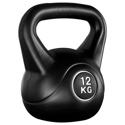 Yaheetech 12kg Kettlebell for strength training fitness gymnastics, black ball weight for kettlebell swings.