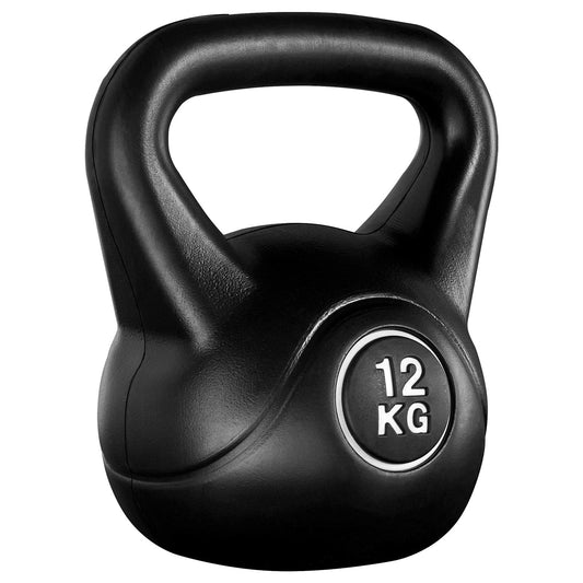 Yaheetech 12kg Kettlebell for strength training fitness gymnastics, black ball weight for kettlebell swings.