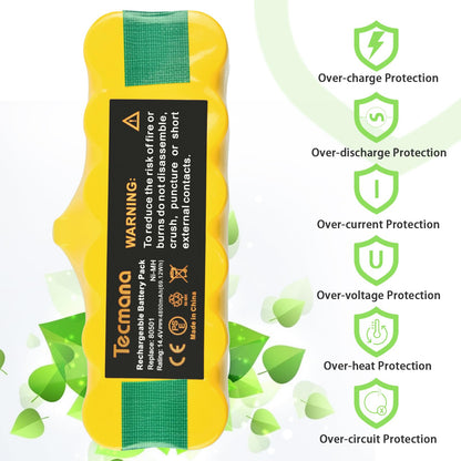Tecmana 14.4V 4.8Ah replacement battery for iRobot Roomba 500 600 700 800 R3, 531 555 581 595 620 650 770 780 871 870 880