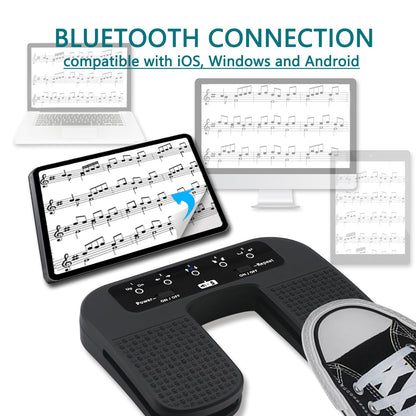 Tavsou Bluetooth Page Turner Pedal for tablets smartphones rechargeable silent (Plus)