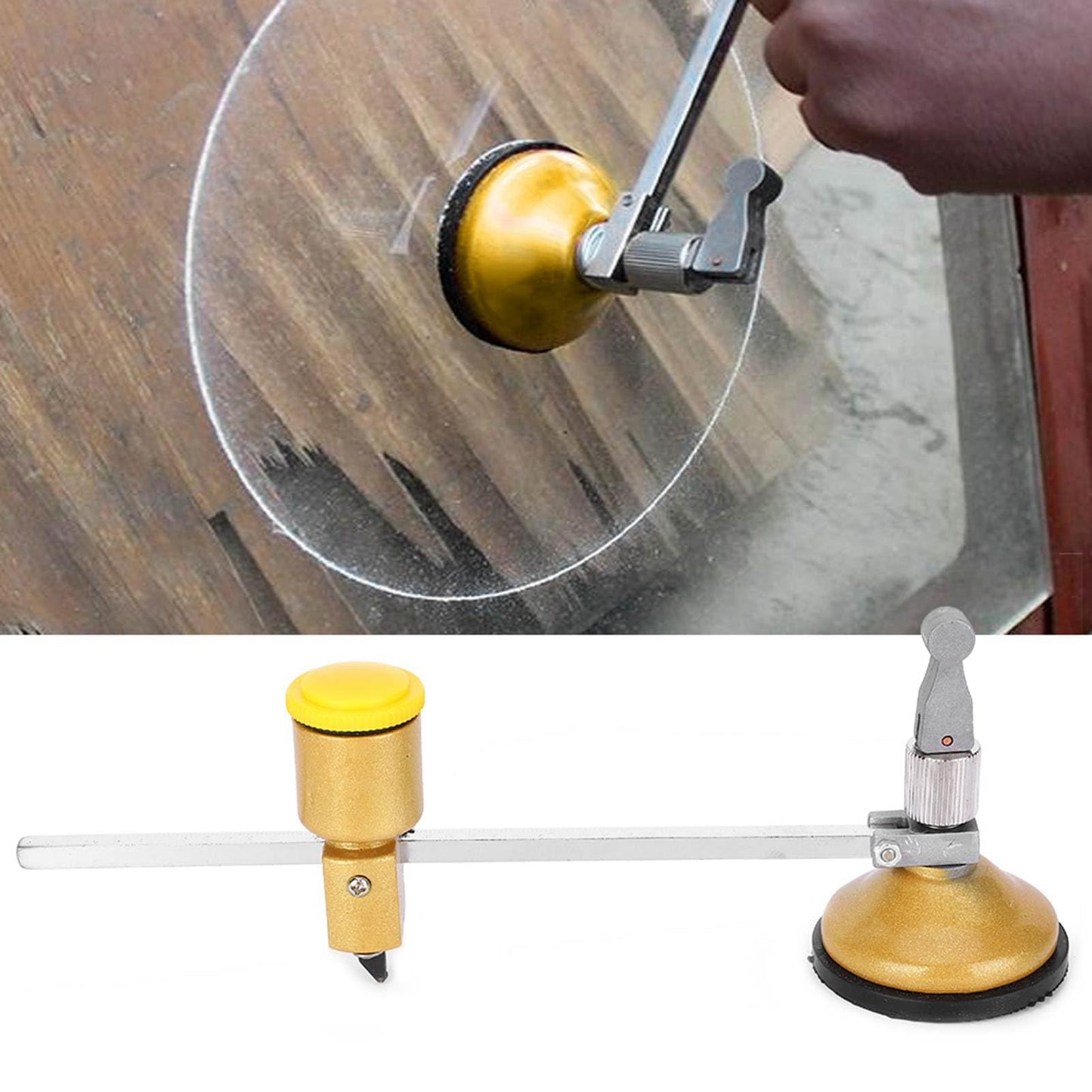 Glass cutter, 360° rotation glass circle cutter compass 40 cm diameter Adjustable circular cutting tool, glass tool