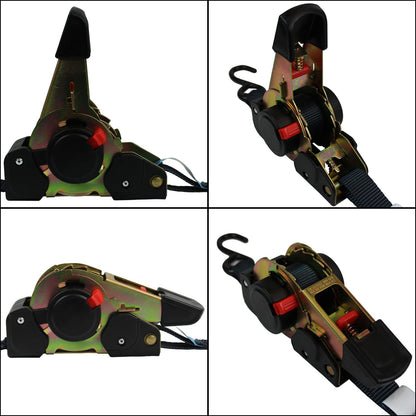 Automatic ratchet strap tie-down straps 25mm 320/640 daN self-retracting with S-hooks (1.8 meters)