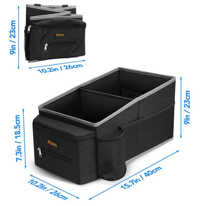 Alijees Car Organizer - Foldable storage boxes for the back seat or trunk. Storage box for diapers, toys, etc. next to the child's car seat.
