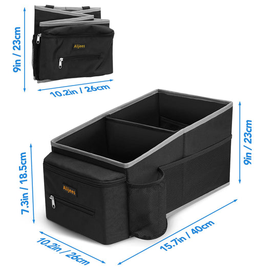 Alijees Car Organizer - Foldable storage boxes for the back seat or trunk. Storage box for diapers, toys, etc. next to the child's car seat.