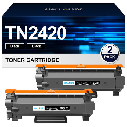 TN2420 TN2410 Toner Cartridge Compatible for Brother MFC-L2710DW MFC-L2710DN HL-L2350DW HL-L2375DW DCP-L2530DW HL-L2310D HL-L2370DN MFC-L2730DW for Brother TN-2420 TN-2410 (2 Black, 2-Pack)