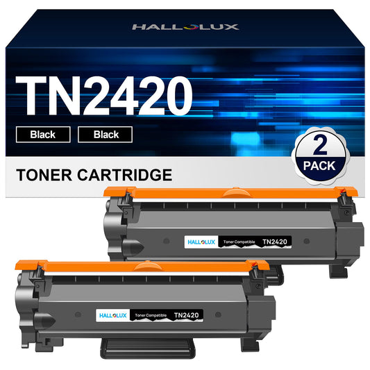 TN2420 TN2410 Toner Cartridge Compatible for Brother MFC-L2710DW MFC-L2710DN HL-L2350DW HL-L2375DW DCP-L2530DW HL-L2310D HL-L2370DN MFC-L2730DW for Brother TN-2420 TN-2410 (2 Black, 2-Pack)